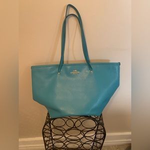 Authentic Aquamarine Coach Tote🧜🏻‍♀️